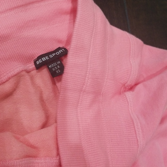 New Bebe 2pc coral pink hoodie &lounge pants  xs/s Y2K vintage 2000 - Picture 8 of 8